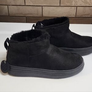 J/Slides Black Suede Luxe Noone Bootie/Women’s US 8 Faux Fur Water-Resistant